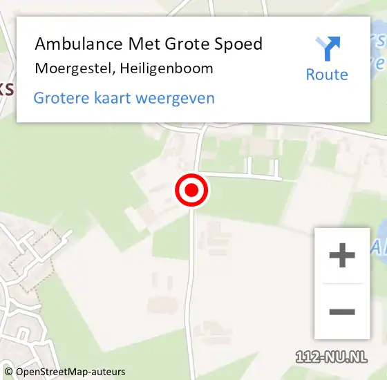Locatie op kaart van de 112 melding: Ambulance Met Grote Spoed Naar Moergestel, Heiligenboom op 26 april 2020 10:06