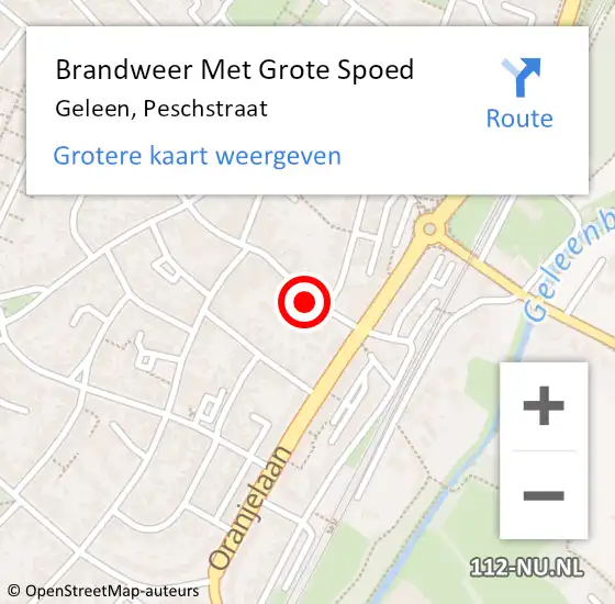 Locatie op kaart van de 112 melding: Brandweer Met Grote Spoed Naar Geleen, Peschstraat op 26 april 2020 12:00