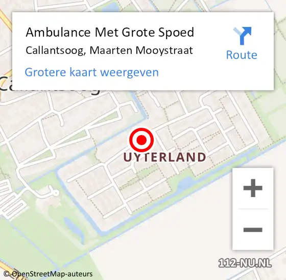 Locatie op kaart van de 112 melding: Ambulance Met Grote Spoed Naar Callantsoog, Maarten Mooystraat op 26 april 2020 21:28