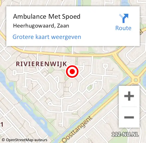 Locatie op kaart van de 112 melding: Ambulance Met Spoed Naar Heerhugowaard, Zaan op 27 april 2020 02:07