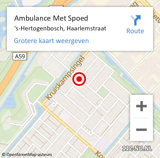Locatie op kaart van de 112 melding: Ambulance Met Spoed Naar 's-Hertogenbosch, Haarlemstraat op 27 april 2020 03:46