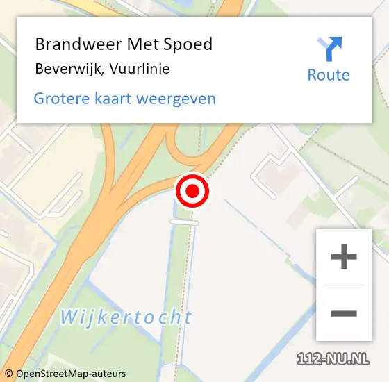 Locatie op kaart van de 112 melding: Brandweer Met Spoed Naar Beverwijk, Vuurlinie op 27 april 2020 09:52