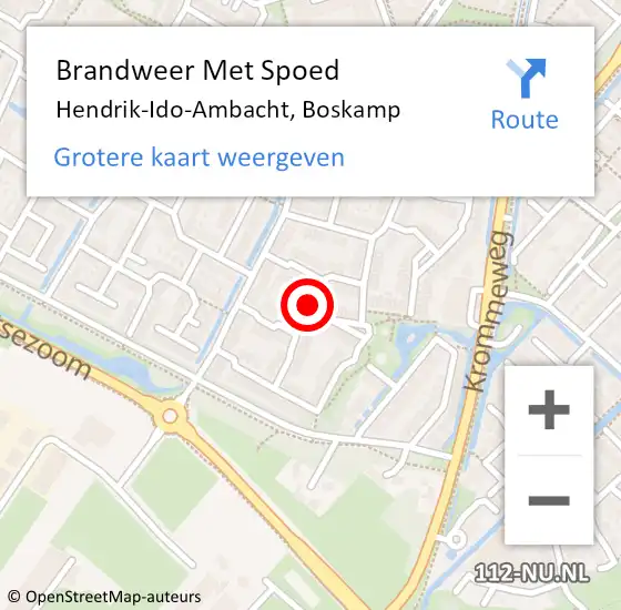 Locatie op kaart van de 112 melding: Brandweer Met Spoed Naar Hendrik-Ido-Ambacht, Boskamp op 27 april 2020 11:31