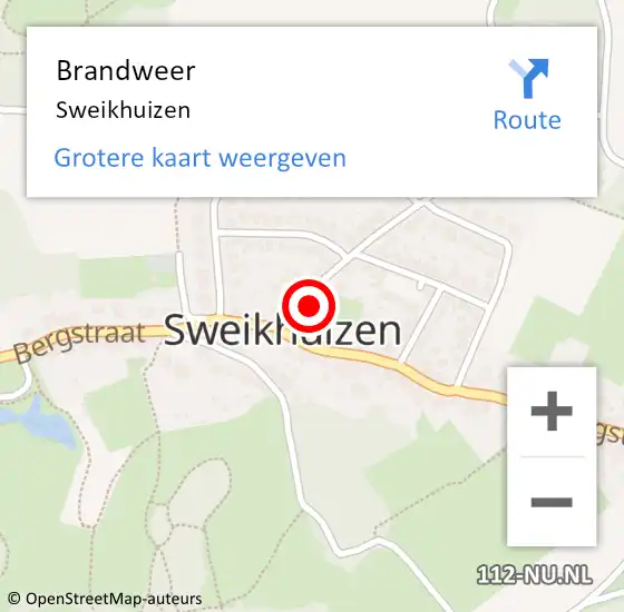 Locatie op kaart van de 112 melding: Brandweer Sweikhuizen op 5 mei 2014 09:36