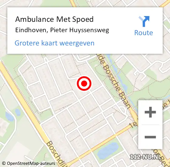Locatie op kaart van de 112 melding: Ambulance Met Spoed Naar Eindhoven, Pieter Huyssensweg op 27 april 2020 12:11