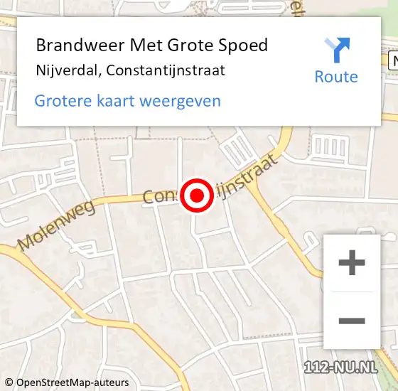 Locatie op kaart van de 112 melding: Brandweer Met Grote Spoed Naar Nijverdal, Constantijnstraat op 27 april 2020 12:34