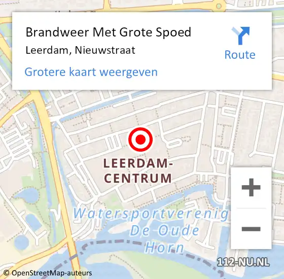 Locatie op kaart van de 112 melding: Brandweer Met Grote Spoed Naar Leerdam, Nieuwstraat op 27 april 2020 14:36