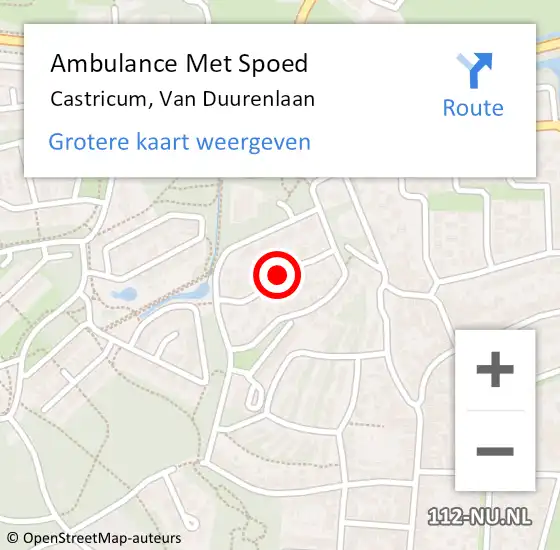 Locatie op kaart van de 112 melding: Ambulance Met Spoed Naar Castricum, Van Duurenlaan op 28 april 2020 13:10