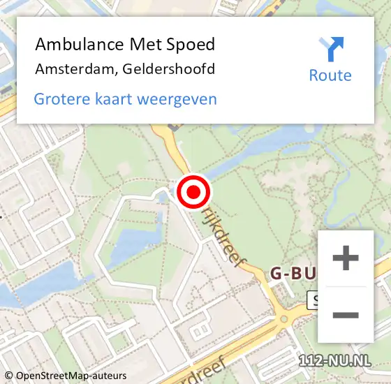 Locatie op kaart van de 112 melding: Ambulance Met Spoed Naar Amsterdam, Geldershoofd op 28 april 2020 16:39