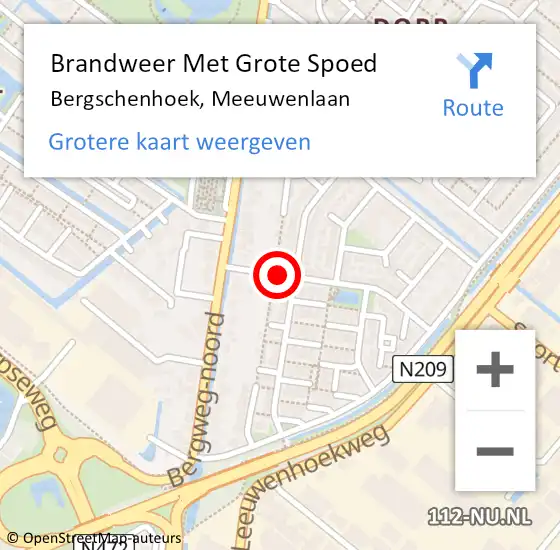 Locatie op kaart van de 112 melding: Brandweer Met Grote Spoed Naar Bergschenhoek, Meeuwenlaan op 28 april 2020 19:24