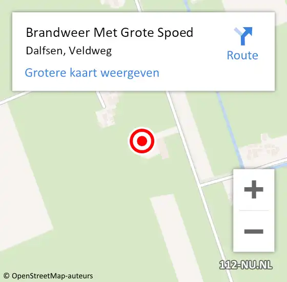 Locatie op kaart van de 112 melding: Brandweer Met Grote Spoed Naar Dalfsen, Veldweg op 5 mei 2014 12:16