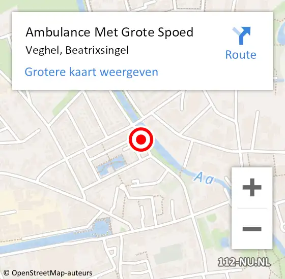 Locatie op kaart van de 112 melding: Ambulance Met Grote Spoed Naar Veghel, Beatrixsingel op 29 april 2020 01:18
