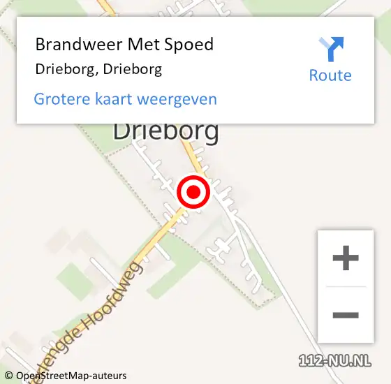 Locatie op kaart van de 112 melding: Brandweer Met Spoed Naar Drieborg, Drieborg op 29 april 2020 13:05
