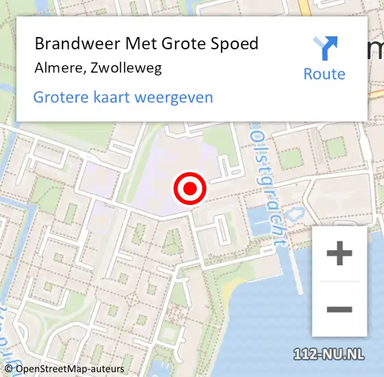 Locatie op kaart van de 112 melding: Brandweer Met Grote Spoed Naar Almere, Zwolleweg op 29 april 2020 17:37