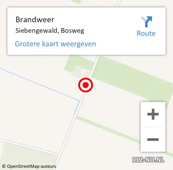 Locatie op kaart van de 112 melding: Brandweer Siebengewald, Bosweg op 30 april 2020 12:12