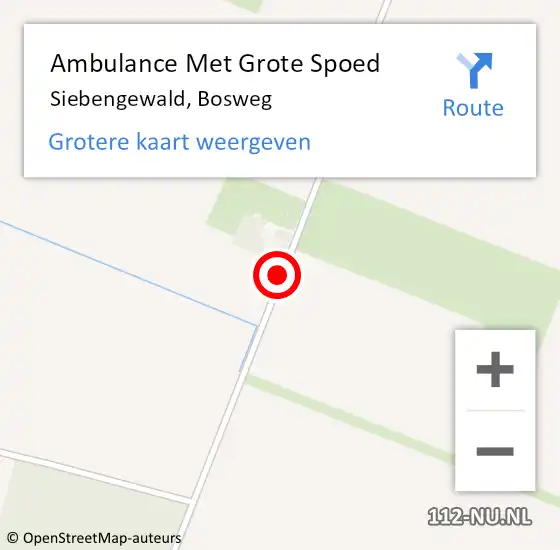 Locatie op kaart van de 112 melding: Ambulance Met Grote Spoed Naar Siebengewald, Bosweg op 30 april 2020 12:14