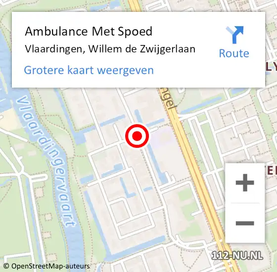 Locatie op kaart van de 112 melding: Ambulance Met Spoed Naar Vlaardingen, Willem de Zwijgerlaan op 30 april 2020 22:36