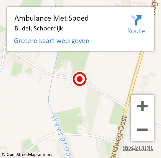 Locatie op kaart van de 112 melding: Ambulance Met Spoed Naar Budel, Schoordijk op 1 mei 2020 11:14