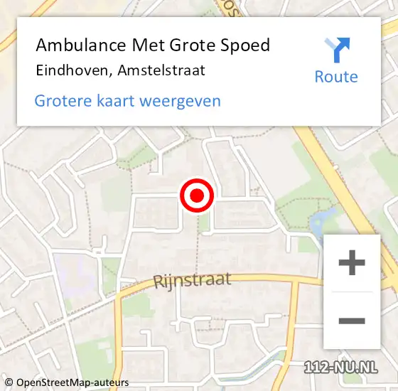 Locatie op kaart van de 112 melding: Ambulance Met Grote Spoed Naar Eindhoven, Amstelstraat op 1 mei 2020 16:04