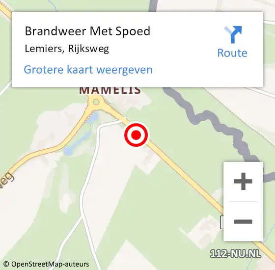 Locatie op kaart van de 112 melding: Brandweer Met Spoed Naar Lemiers, Rijksweg op 2 mei 2020 09:21