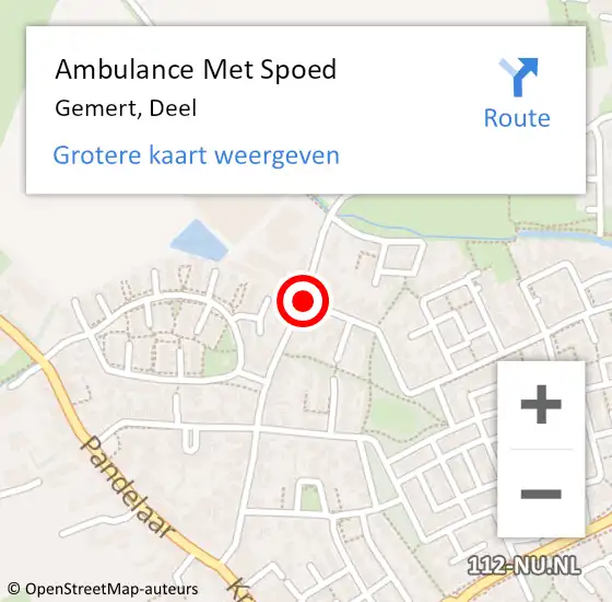 Locatie op kaart van de 112 melding: Ambulance Met Spoed Naar Gemert, Deel op 2 mei 2020 11:12