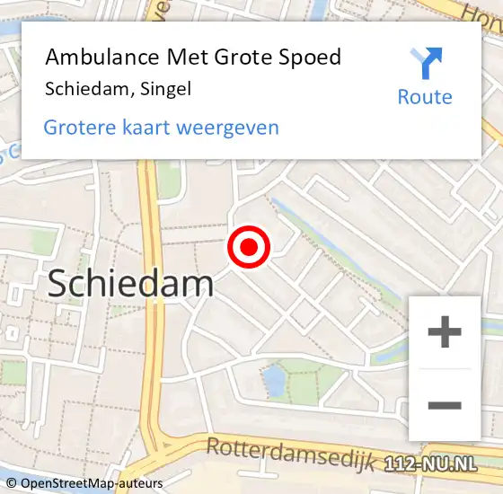 Locatie op kaart van de 112 melding: Ambulance Met Grote Spoed Naar Schiedam, Singel op 2 mei 2020 12:57