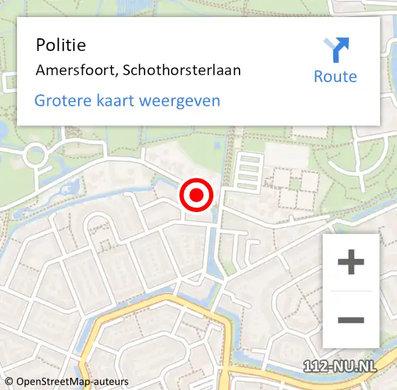 Locatie op kaart van de 112 melding: Politie Amersfoort, Schothorsterlaan op 2 mei 2020 13:42