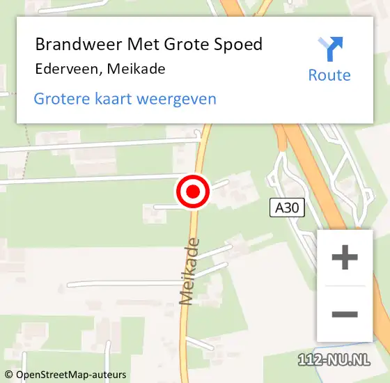 Locatie op kaart van de 112 melding: Brandweer Met Grote Spoed Naar Ederveen, Meikade op 3 mei 2020 01:05