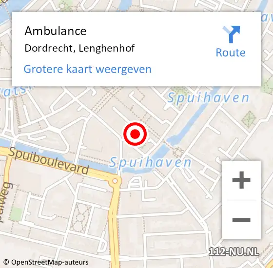 Locatie op kaart van de 112 melding: Ambulance Dordrecht, Lenghenhof op 3 mei 2020 12:59