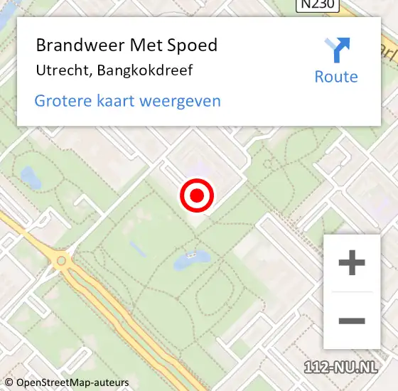 Locatie op kaart van de 112 melding: Brandweer Met Spoed Naar Utrecht, Bangkokdreef op 3 mei 2020 16:15