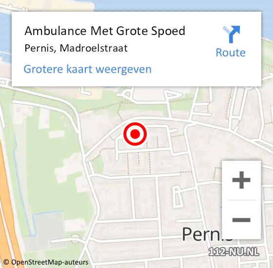Locatie op kaart van de 112 melding: Ambulance Met Grote Spoed Naar Pernis, Madroelstraat op 4 mei 2020 14:00
