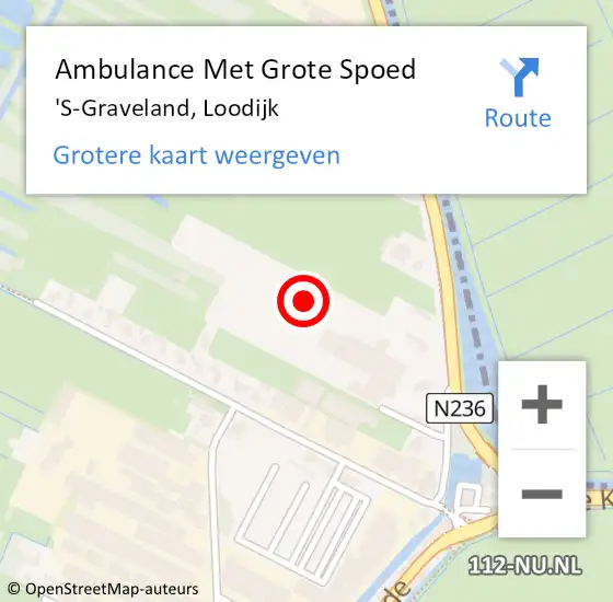 Locatie op kaart van de 112 melding: Ambulance Met Grote Spoed Naar 's-Graveland, Loodijk op 4 mei 2020 18:20