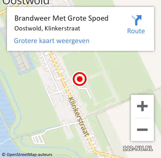 Locatie op kaart van de 112 melding: Brandweer Met Grote Spoed Naar Oostwold, Klinkerstraat op 4 mei 2020 21:32