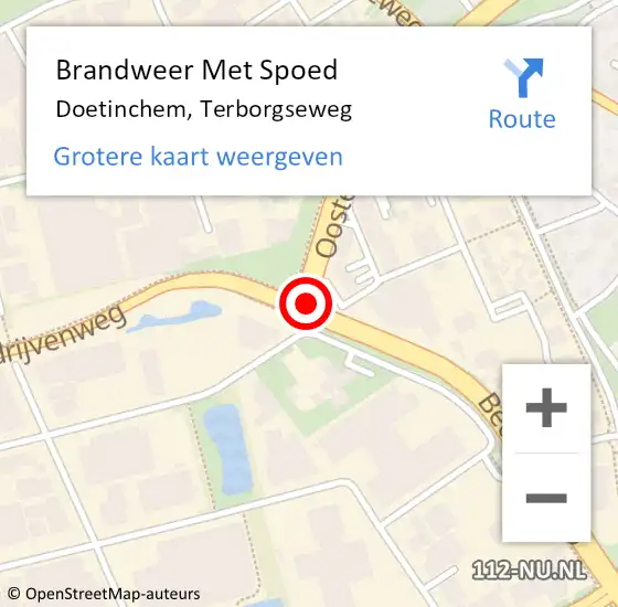 Locatie op kaart van de 112 melding: Brandweer Met Spoed Naar Doetinchem, Terborgseweg op 5 mei 2020 02:50