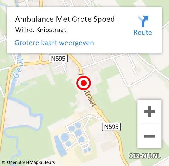Locatie op kaart van de 112 melding: Ambulance Met Grote Spoed Naar Wijlre, Knipstraat op 5 mei 2014 19:56