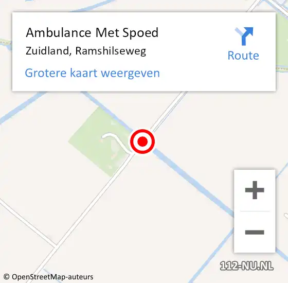 Locatie op kaart van de 112 melding: Ambulance Met Spoed Naar Zuidland, Ramshilseweg op 5 mei 2020 10:06