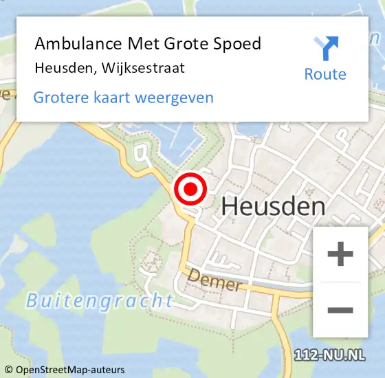 Locatie op kaart van de 112 melding: Ambulance Met Grote Spoed Naar Heusden, Wijksestraat op 5 mei 2020 16:28