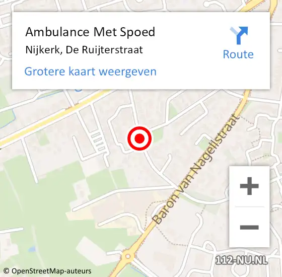 Locatie op kaart van de 112 melding: Ambulance Met Spoed Naar Nijkerk, De Ruijterstraat op 5 mei 2020 18:43