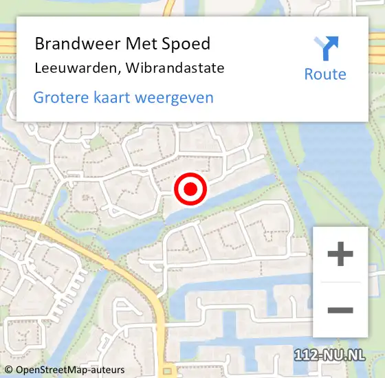 Locatie op kaart van de 112 melding: Brandweer Met Spoed Naar Leeuwarden, Wibrandastate op 5 mei 2020 22:14