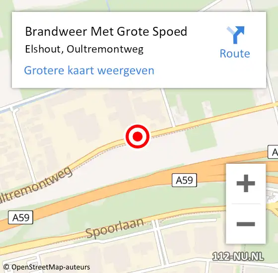 Locatie op kaart van de 112 melding: Brandweer Met Grote Spoed Naar Elshout, Oultremontweg op 6 mei 2020 00:05