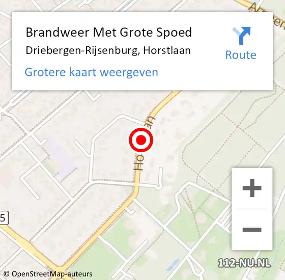 Locatie op kaart van de 112 melding: Brandweer Met Grote Spoed Naar Driebergen-Rijsenburg, Horstlaan op 6 mei 2020 01:29
