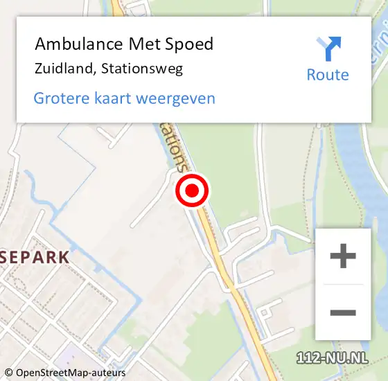 Locatie op kaart van de 112 melding: Ambulance Met Spoed Naar Zuidland, Stationsweg op 6 mei 2020 06:49