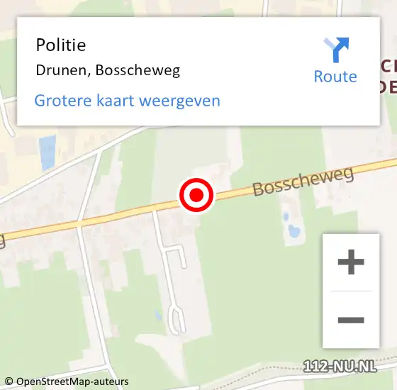 Locatie op kaart van de 112 melding: Politie Drunen, Bosscheweg op 6 mei 2020 13:26