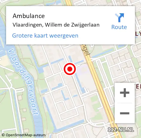 Locatie op kaart van de 112 melding: Ambulance Vlaardingen, Willem de Zwijgerlaan op 6 mei 2020 15:45