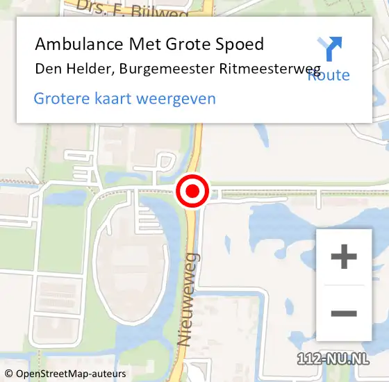 Locatie op kaart van de 112 melding: Ambulance Met Grote Spoed Naar Den Helder, Burgemeester Ritmeesterweg op 6 mei 2020 16:13