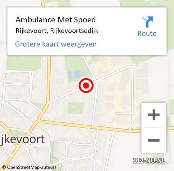 Locatie op kaart van de 112 melding: Ambulance Met Spoed Naar Rijkevoort, Rijkevoortsedijk op 6 mei 2020 16:41