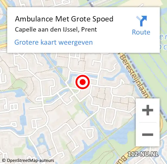 Locatie op kaart van de 112 melding: Ambulance Met Grote Spoed Naar Capelle aan den IJssel, Prent op 6 mei 2020 21:51