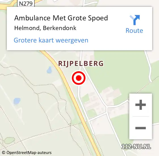 Locatie op kaart van de 112 melding: Ambulance Met Grote Spoed Naar Helmond, Berkendonk op 6 mei 2020 22:57
