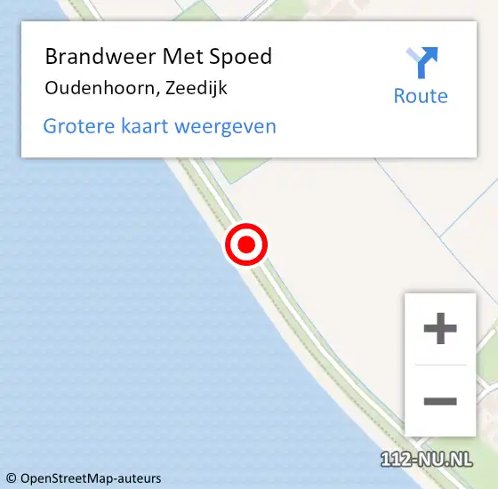 Locatie op kaart van de 112 melding: Brandweer Met Spoed Naar Oudenhoorn, Zeedijk op 7 mei 2020 15:35