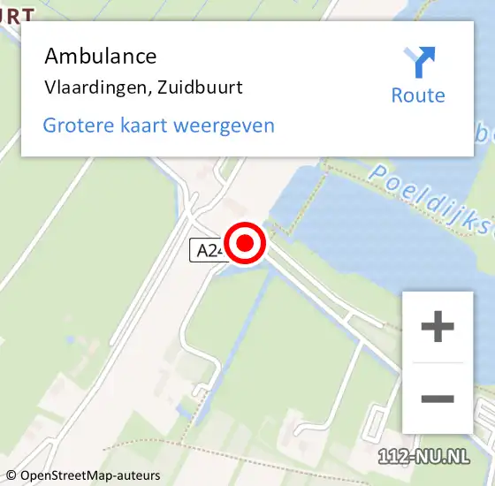 Locatie op kaart van de 112 melding: Ambulance Vlaardingen, Zuidbuurt op 7 mei 2020 16:06